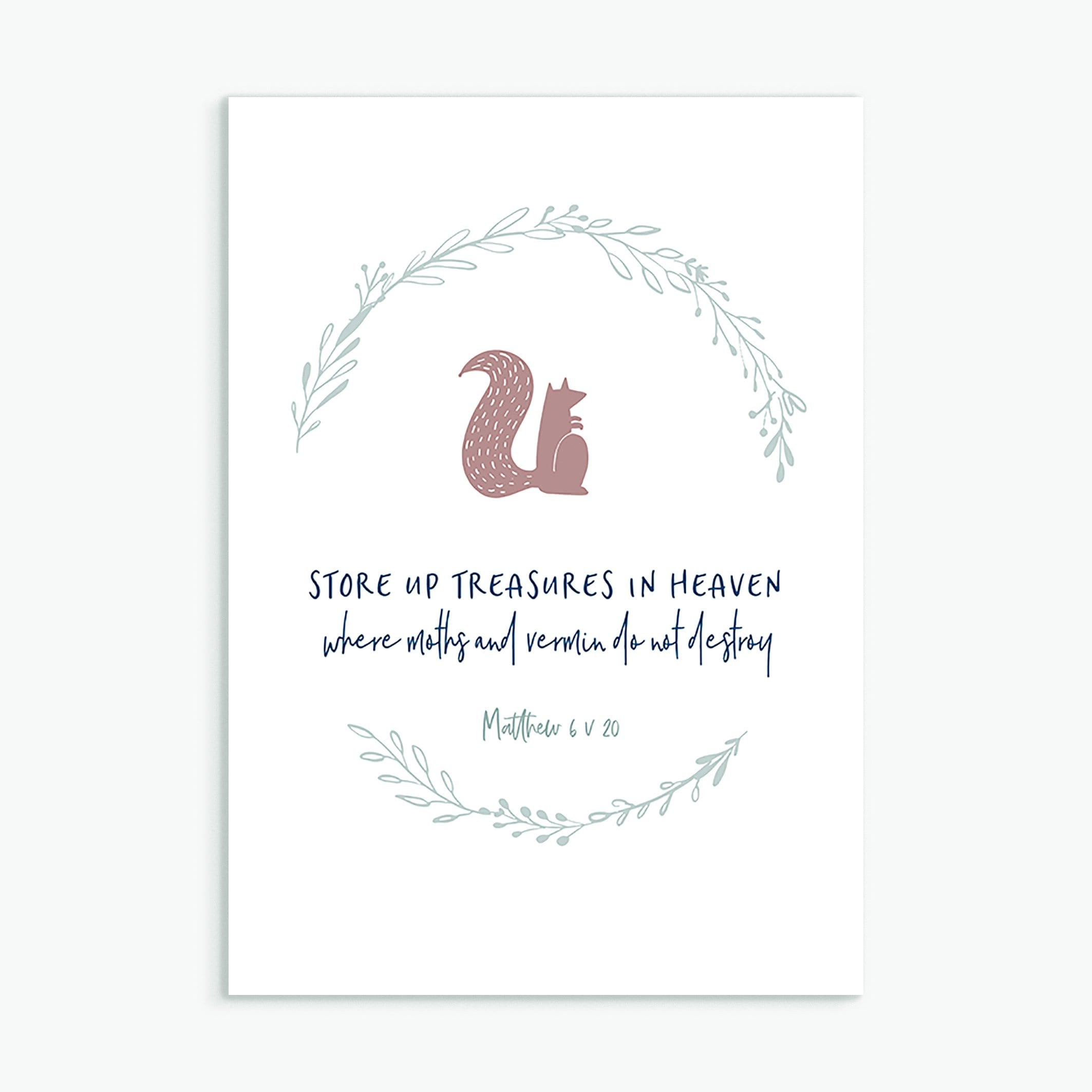 Store Up Treasures greeting card (Calm)