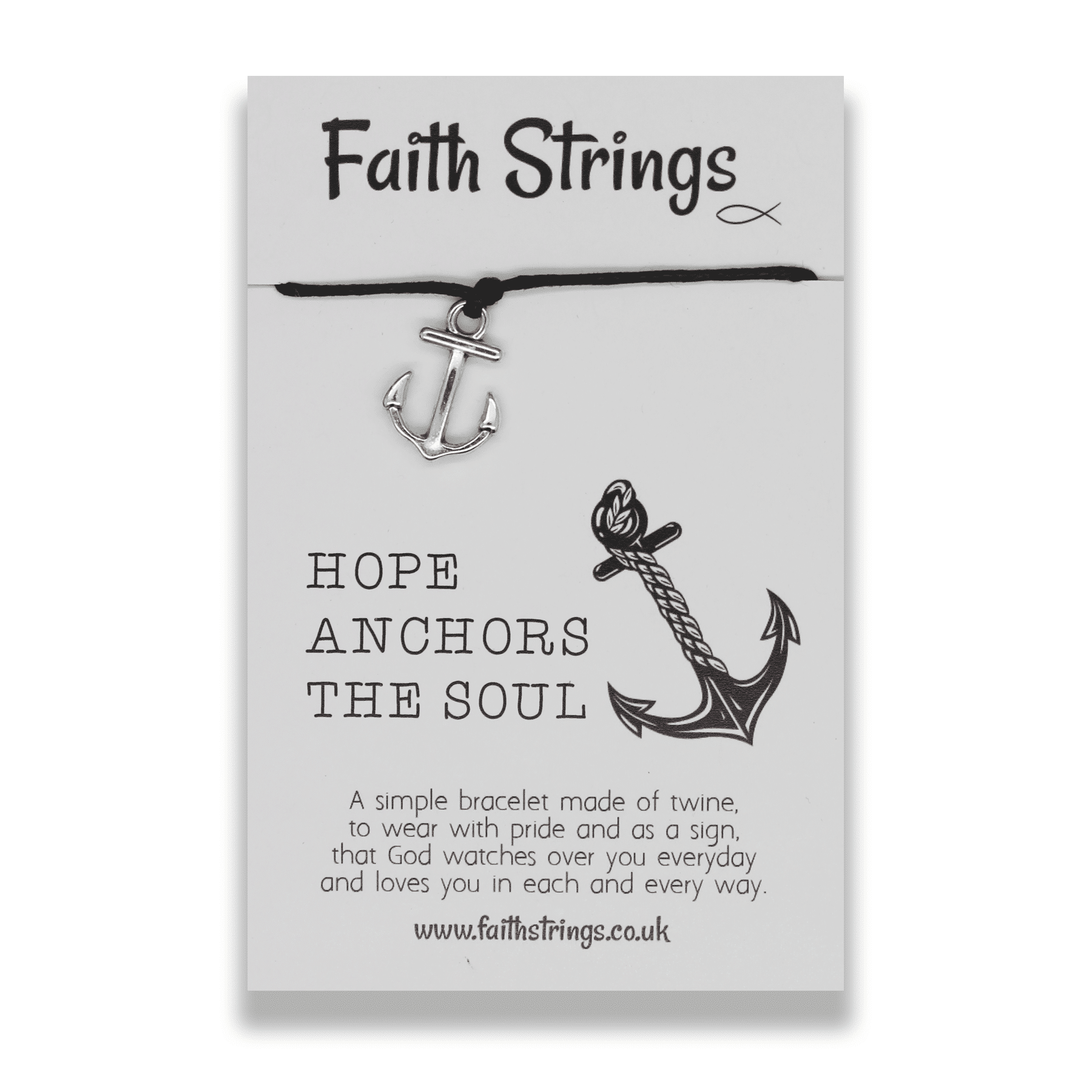 Hope Anchors the Soul Faith String Bracelet