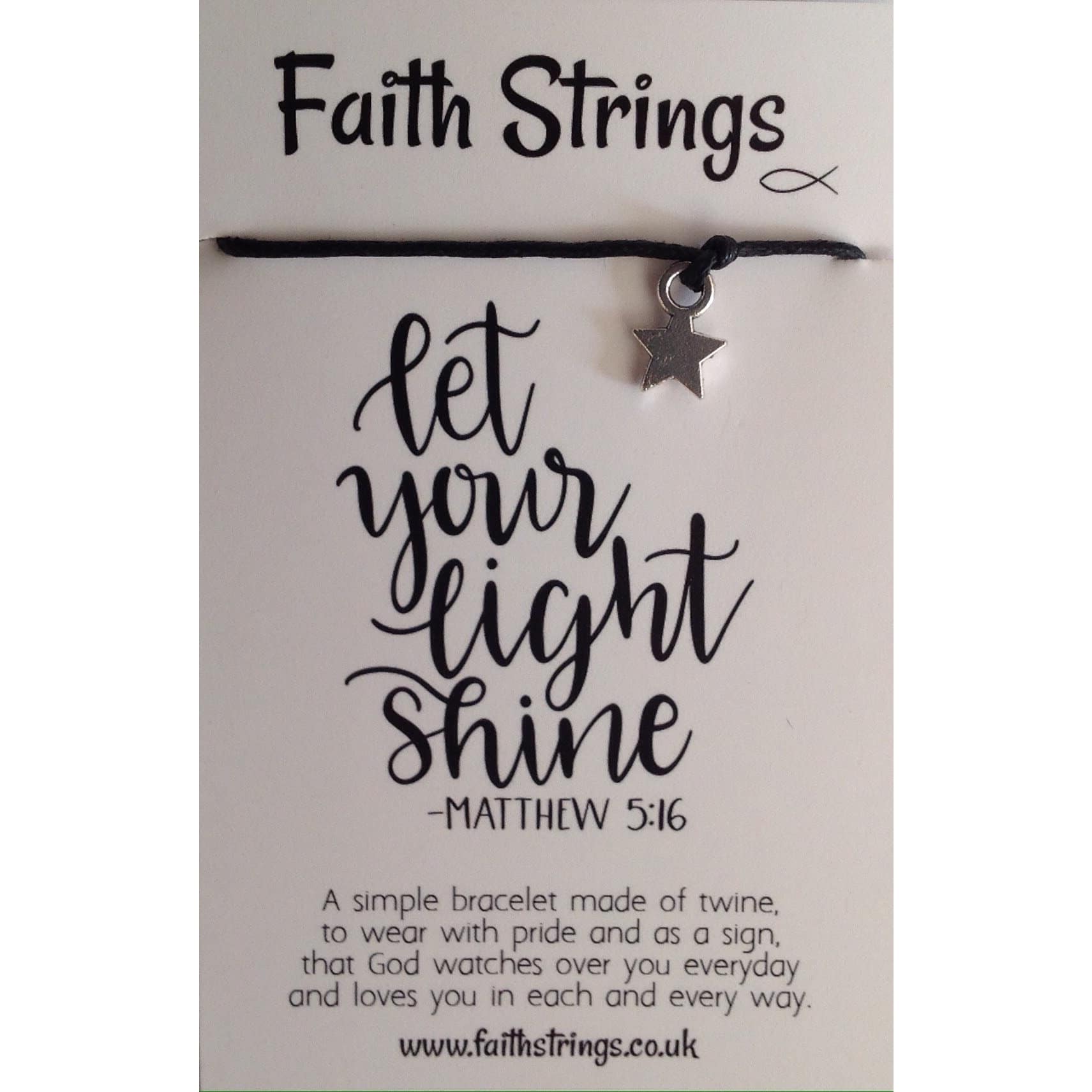 Let Your Light Shine Faith String Bracelet