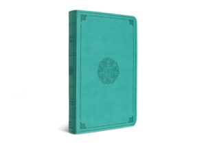 ESV value compact bible, turquoise, emblem design