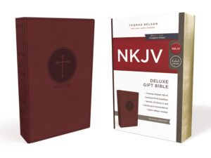 NKJV Deluxe Gift Bible, Burgundy, Red Letter Ed.