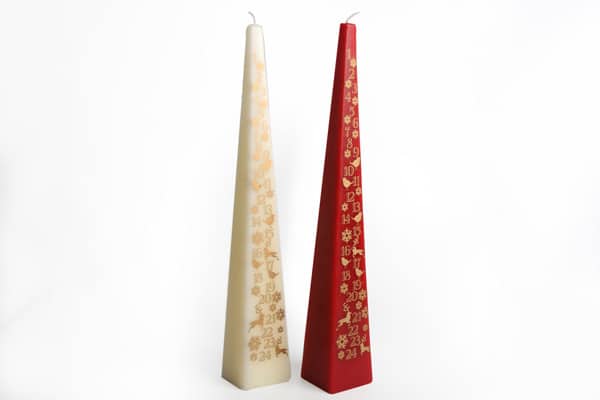 13" Red Pyramid Advent Candle