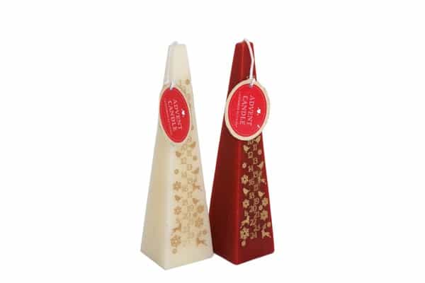 8" Red Pyramid Advent Candle