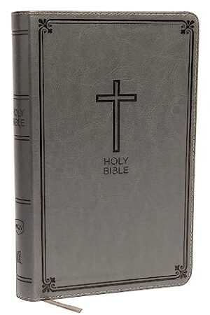 NKJV Deluxe Gift Bible, Gray Leathersoft