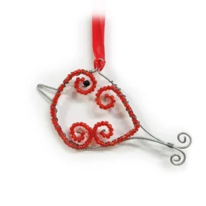Beaded Bird Handmade Christmas Decoration