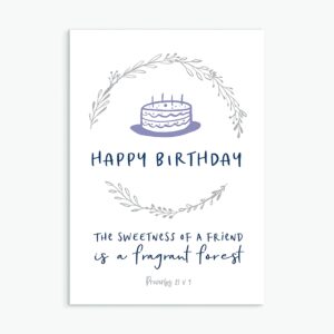 Happy Birthday (no age) greeting card (Calm)