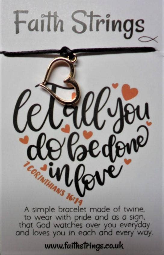 Let All You Do Be Done in Love Faith string Bracelet