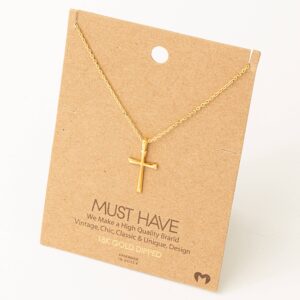 Dainty Cross Pendant Necklace- Gold