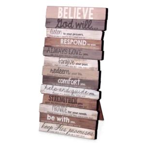 Believe Stacked Word Art