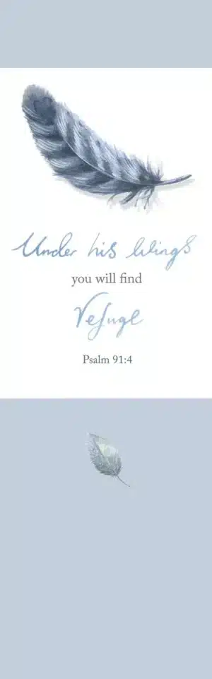 Under His Wings Bookmark (Forget-Me-Not)
