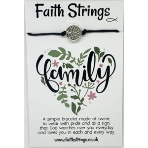 Family Tree Life Faith Strings Bracelet