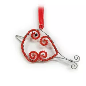 Beaded Bird Handmade Christmas Decoration