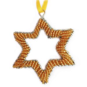 Beaded Gold Star Hanging Decoration