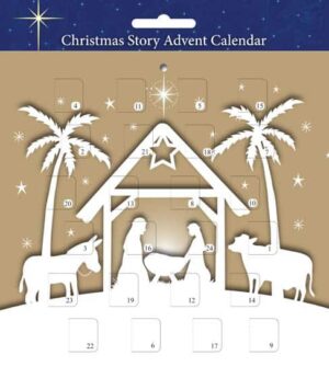 Nativity outline Advent Calendar- Stone Colour