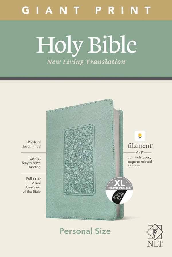 NLT Personal Size Giant Print Bible, Filament Edition, Teal