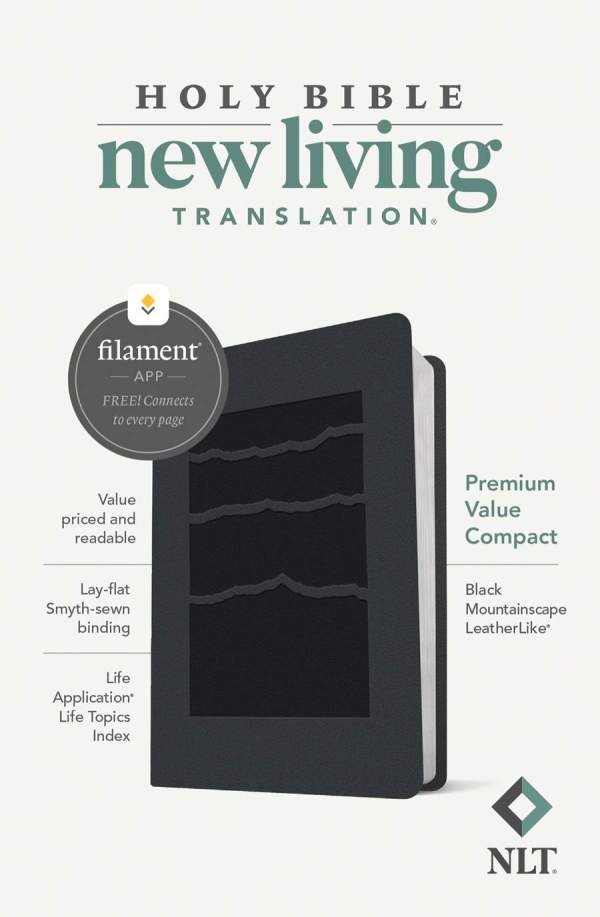 NLT Premium Value Compact Bible, Filament Edition, Black