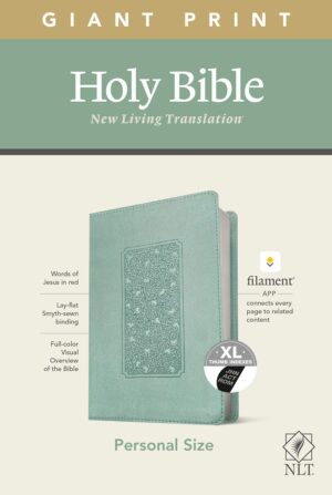 NLT Personal Size Giant Print Bible, Filament Edition, Teal