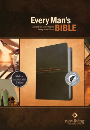 NLT Every Man's Bible, LeatherLike, EastWest Grey, Indexed