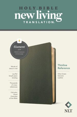 NLT Thinline Reference Bible, Filament Edition, Green