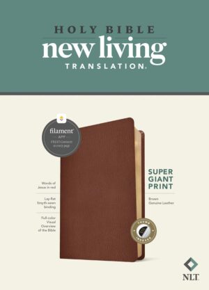 NLT Super Giant Print Bible Filament Edition, Brown, Indexed