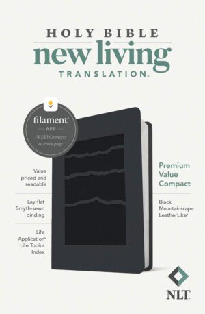 NLT Premium Value Compact Bible, Filament Edition, Black