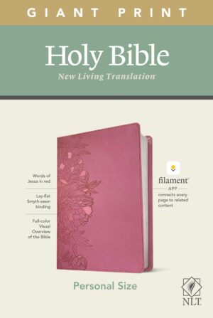 NLT Personal Size Giant Print Bible, Filament Edition, Pink