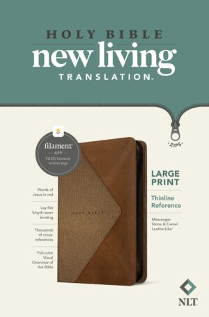NLT Large Print Thinline Reference Zipper Bible, Filament