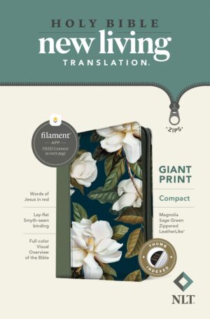 NLT Compact Giant Print Zipper Bible, Filament Edition