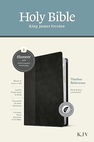 KJV Thinline Reference Bible, Black, Thumb-Indexed