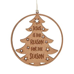 Jesus is the Reason for the Season Tree Laser Cut Wood Ornament