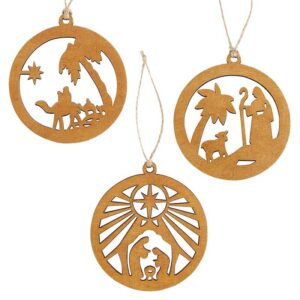 Wooden Nativity Tree Decorations