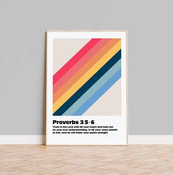 Proverbs 3 verses 5 - 6 wall art poster
