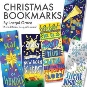 Christmas colouring bookmarks