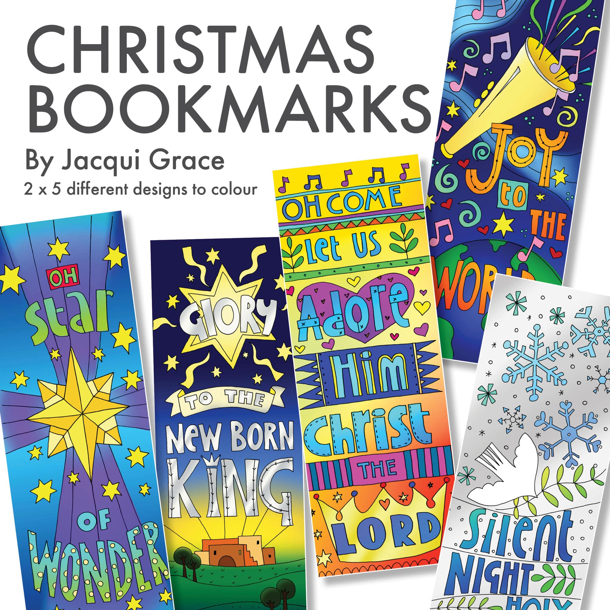 Christmas colouring bookmarks