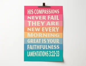 Great is your faithfulness, Lamentations 3 poster