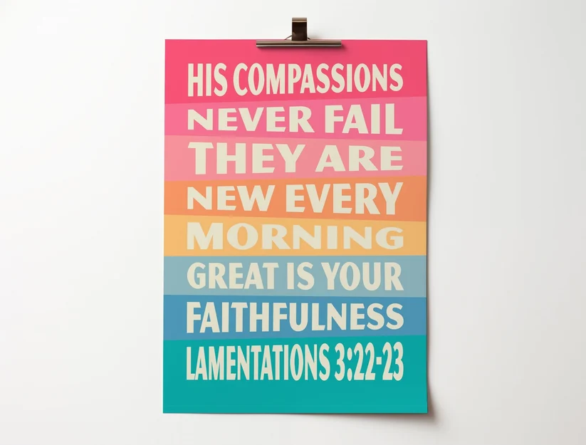 Great is your faithfulness, Lamentations 3 poster