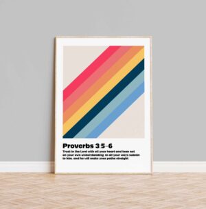 Proverbs 3 verses 5 - 6 wall art poster