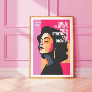 Proverbs 31 Christian poster. PINK EDITION.