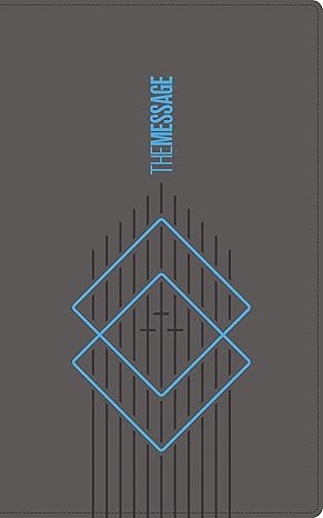 The Message Deluxe Gift Bible, Charcoal with Blue Diamonds