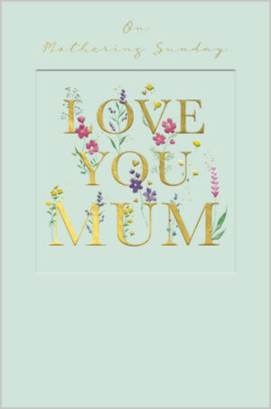 Mothering Sunday Single Card- Abacus Floral words