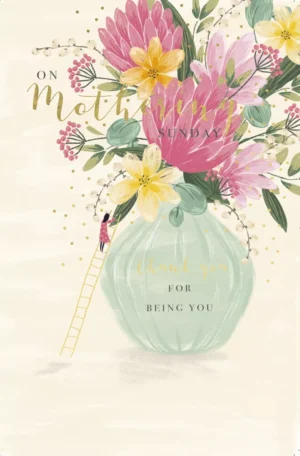 Mothering Sunday Single Card- Abacus Large Vase