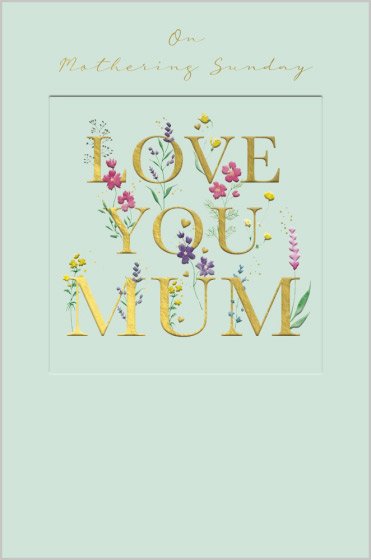 Mothering Sunday Single Card- Abacus Floral words