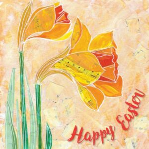 2 Daffodils Pack of 5 Easter Cards (Just Cards Direct) (No Bible Verse)