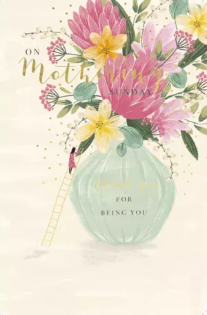 Mothering Sunday Single Card- Abacus Large Vase
