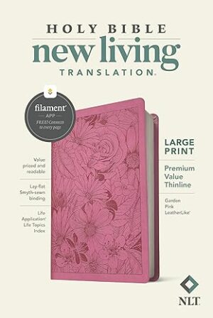 NLT Large Print, Premium Value Thinline, Garden Pink Leatherlike