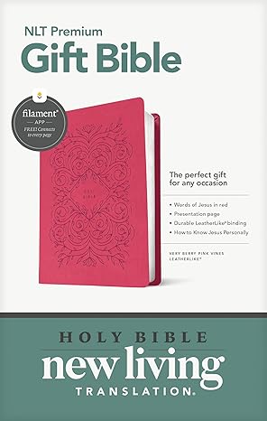 NLT Premium Gift Bible, Berry Pink