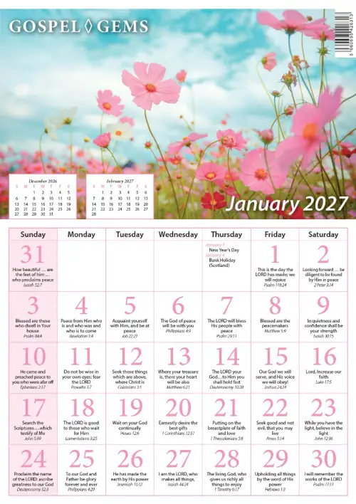 Gospel Gems A4 Wall Calendar 2027