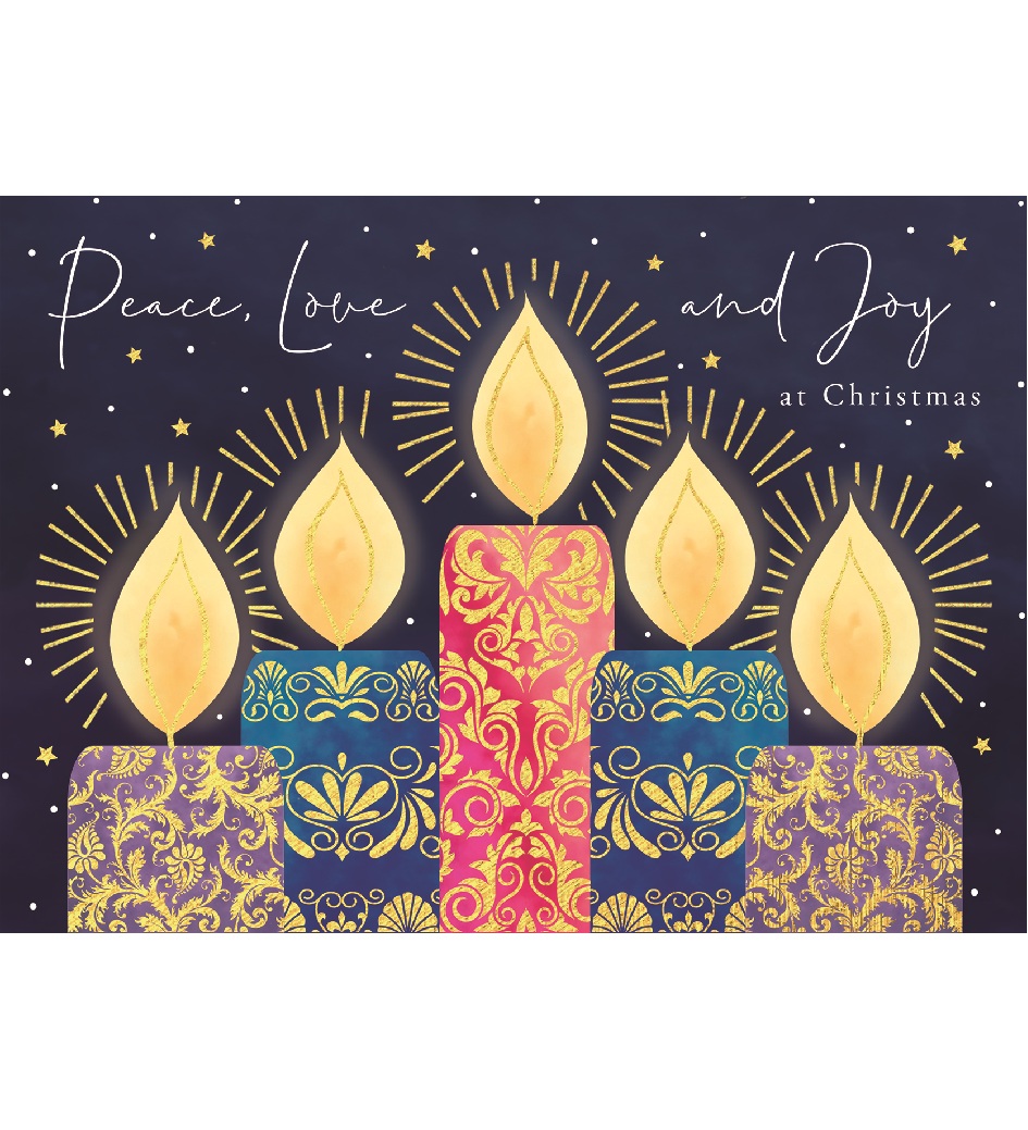 TLM - Peace, Love & Joy Christmas Cards (Pack of 10)