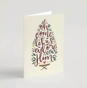 Oh Come Let Us Adore Him Christmas Cards - 10 Pack