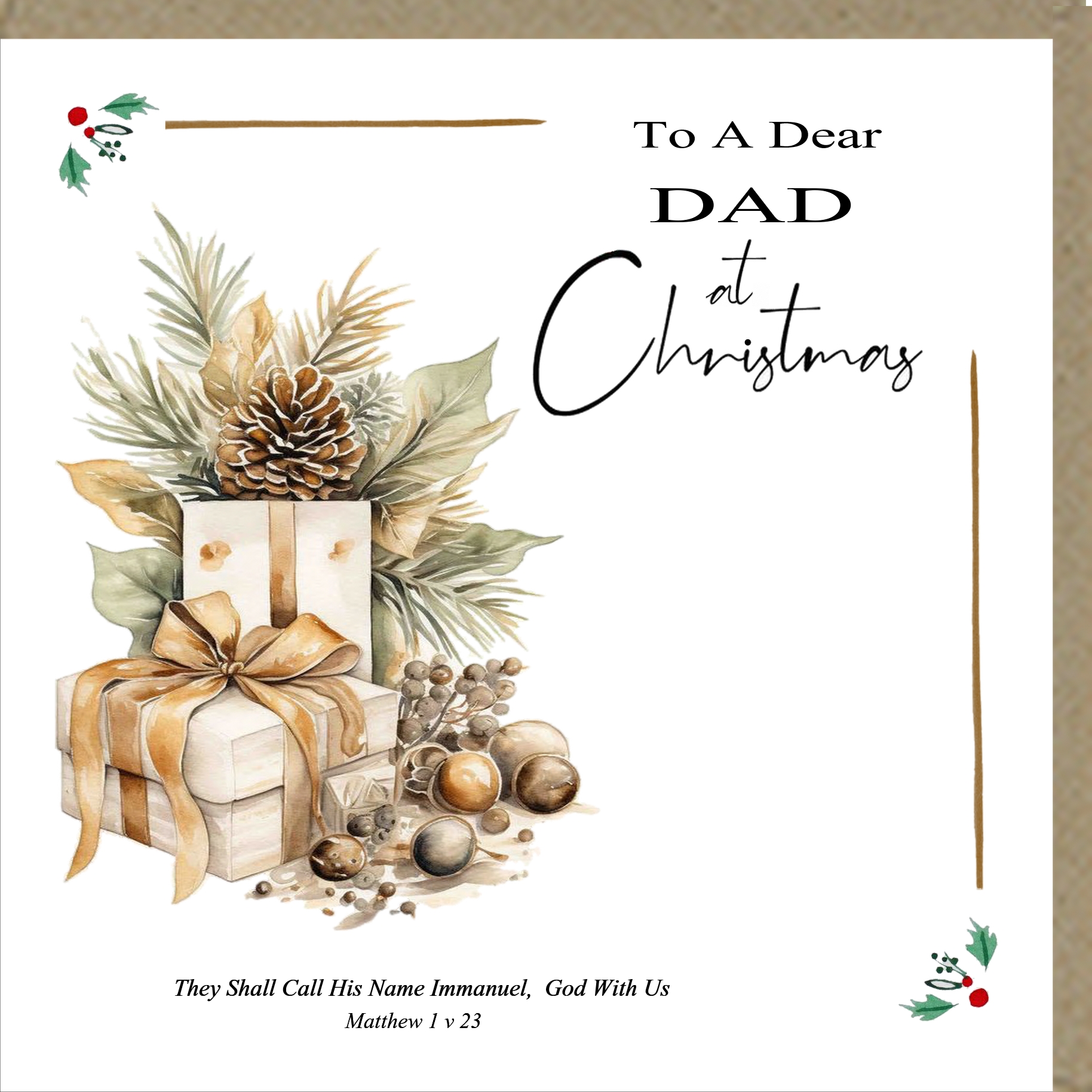 To A Dear Dad at Christmas Greetings Card